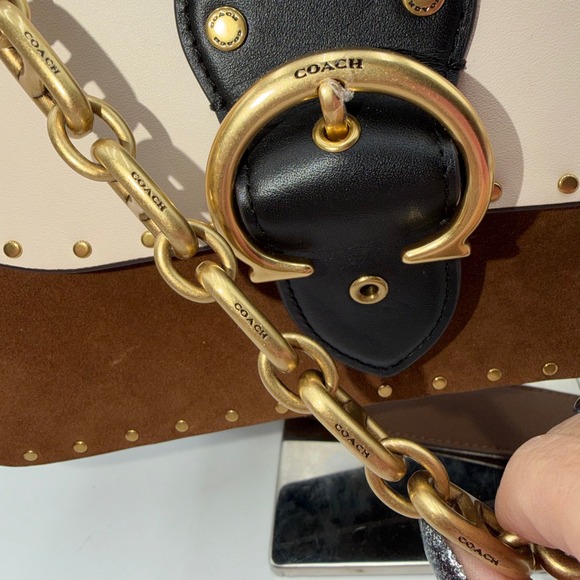 Coach Beat Saddle Bag B4RGI Khaki Multi - Picture 7 of 15